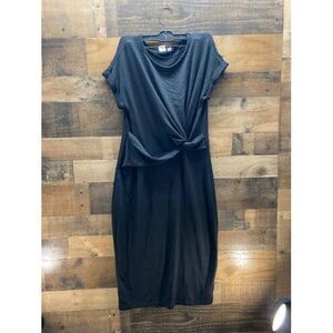 GAP Black Midi Dress with Front Knot